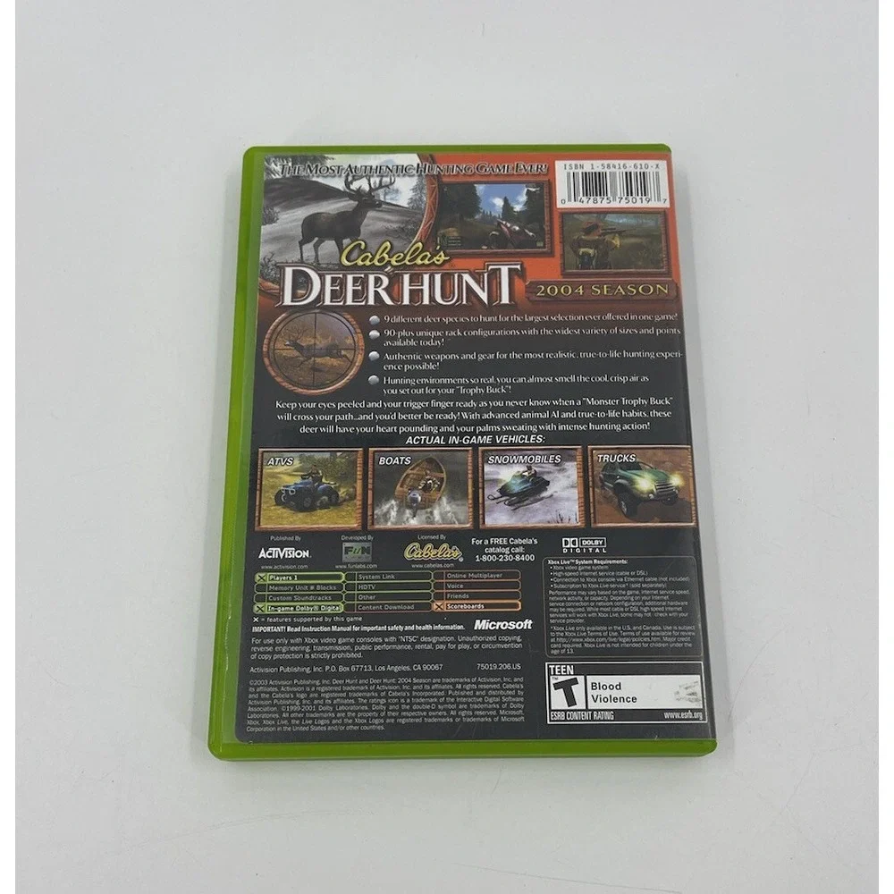 Cabela's Deer Hunt: 2004 Season (Microsoft Xbox, 2003) Complete Tested Works CIB